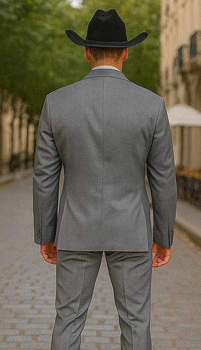 Mens Stacy Adams Suit - Designer Suit - 3 Piece Suit - Vested Suit - Flat Front Pant-Modern Fit Suits Medium Grey Suit