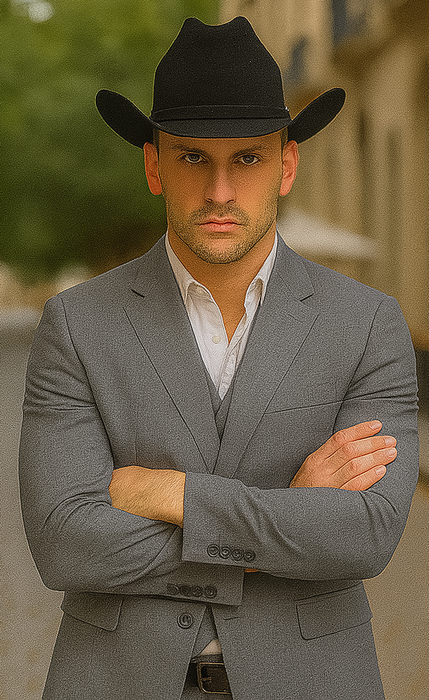 Mens Stacy Adams Suit - Designer Suit - 3 Piece Suit - Vested Suit - Flat Front Pant-Modern Fit Suits Medium Grey Suit