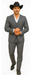 Mens Stacy Adams Suit - Designer Suit - 3 Piece Suit - Vested Suit - Flat Front Pant-Modern Fit Suits Medium Grey Suit