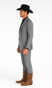 Mens Stacy Adams Suit - Designer Suit - 3 Piece Suit - Vested Suit - Flat Front Pant-Modern Fit Suits Medium Grey Suit
