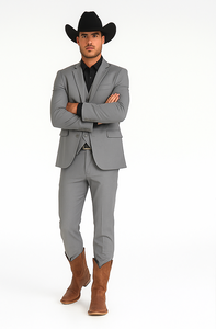 Mens Stacy Adams Suit - Designer Suit - 3 Piece Suit - Vested Suit - Flat Front Pant-Modern Fit Suits Medium Grey Suit