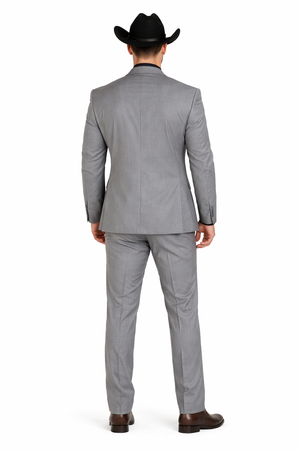 Mens Stacy Adams Suit - Designer Suit - 3 Piece Suit - Vested Suit - Flat Front Pant-Modern Fit Suits Medium Grey Suit