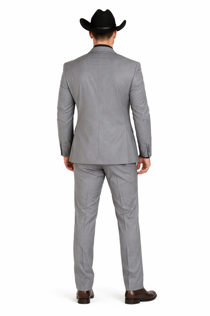 Mens Stacy Adams Suit - Designer Suit - 3 Piece Suit - Vested Suit - Flat Front Pant-Modern Fit Suits Medium Grey Suit
