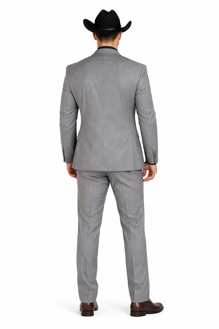 Mens Stacy Adams Suit - Designer Suit - 3 Piece Suit - Vested Suit - Flat Front Pant-Modern Fit Suits Medium Grey Suit