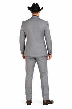 Mens Stacy Adams Suit - Designer Suit - 3 Piece Suit - Vested Suit - Flat Front Pant-Modern Fit Suits Medium Grey Suit