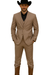 Mens Stacy Adams Suit - Designer Suit - 3 Piece Suit - Vested Suit - Flat Front Pant- Modern Fit Suits Tan Suit
