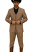 Mens Stacy Adams Suit - Designer Suit - 3 Piece Suit - Vested Suit - Flat Front Pant- Modern Fit Suits Tan Suit