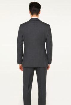 Men's Steel Grey 1 Button  Peak Lapel Suit - Image 2