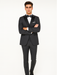 Men's Steel Grey 1 Button  Peak Lapel Suit