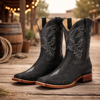 Men’s Square Toe Stingray Boots – Luxury Exotic Leather Footwear - By Los Altos Boot