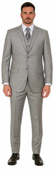 Vitali Brand Suits - Men'S Stone Double Vented Super Fine Poly Blend Suit