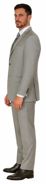 Men'S Stone Double Vented Super Fine Poly Blend Suit