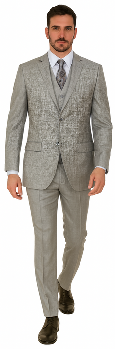 Men'S Stone Double Vented Super Fine Poly Blend Suit