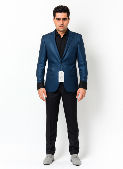 Men's Stylish Sportcoat/ Blazer Cobalt ~Indigo ~ Bright Blue~Teal ~ indigo~Metallic Blue