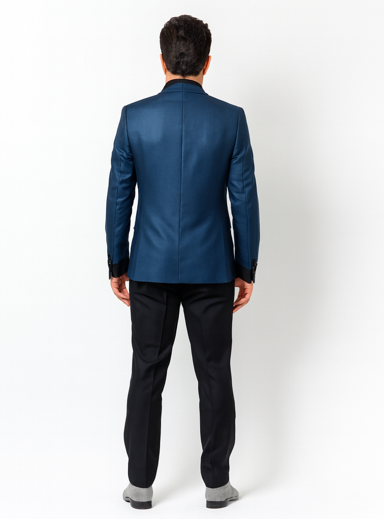 Men's Stylish Sportcoat/ Blazer Cobalt ~Indigo ~ Bright Blue~Teal ~ indigo~Metallic Blue - Image 2