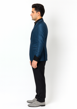 Men's Stylish Sportcoat/ Blazer Cobalt ~Indigo ~ Bright Blue~Teal ~ indigo~Metallic Blue - Image 3