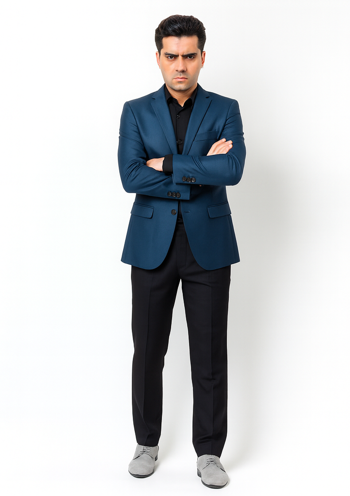 Men's Stylish Sportcoat/ Blazer Cobalt ~Indigo ~ Bright Blue~Teal ~ indigo~Metallic Blue - Image 5