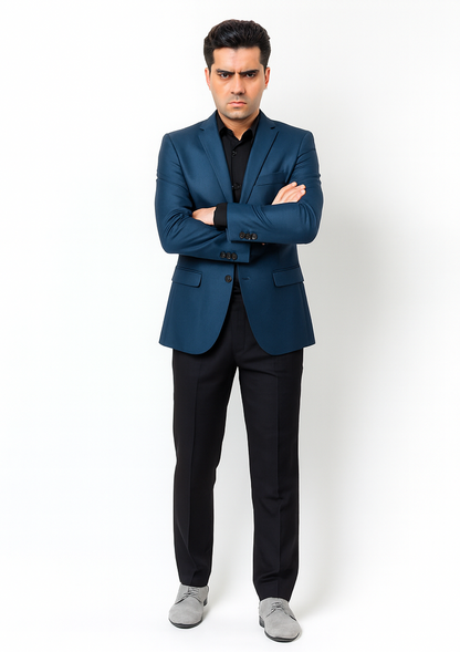 Men's Stylish Sportcoat/ Blazer Cobalt ~Indigo ~ Bright Blue~Teal ~ indigo~Metallic Blue - Image 5