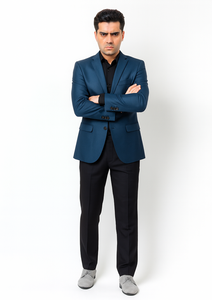 Men's Stylish Sportcoat/ Blazer Cobalt ~Indigo ~ Bright Blue~Teal ~ indigo~Metallic Blue