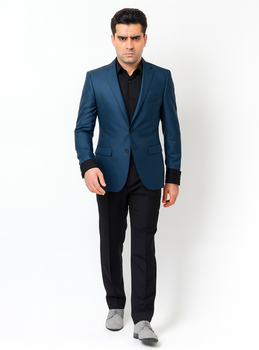 Men's Stylish Sportcoat/ Blazer Cobalt ~Indigo ~ Bright Blue~Teal ~ indigo~Metallic Blue - Image 6
