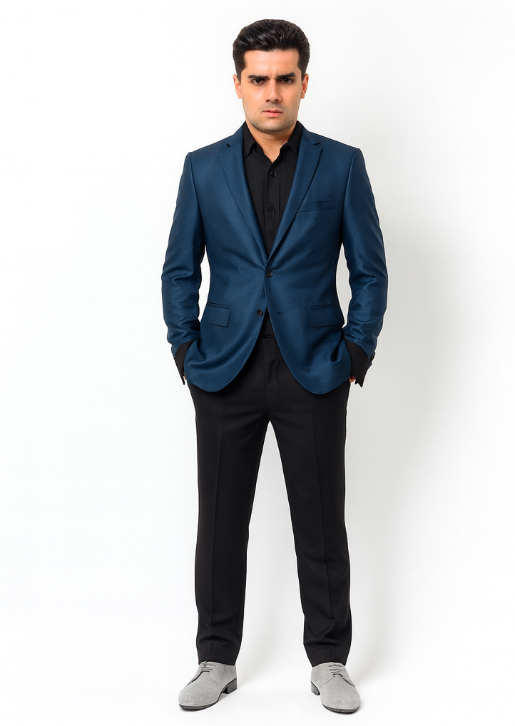 Men's Stylish Sportcoat/ Blazer Cobalt ~Indigo ~ Bright Blue~Teal ~ indigo~Metallic Blue - Image 7