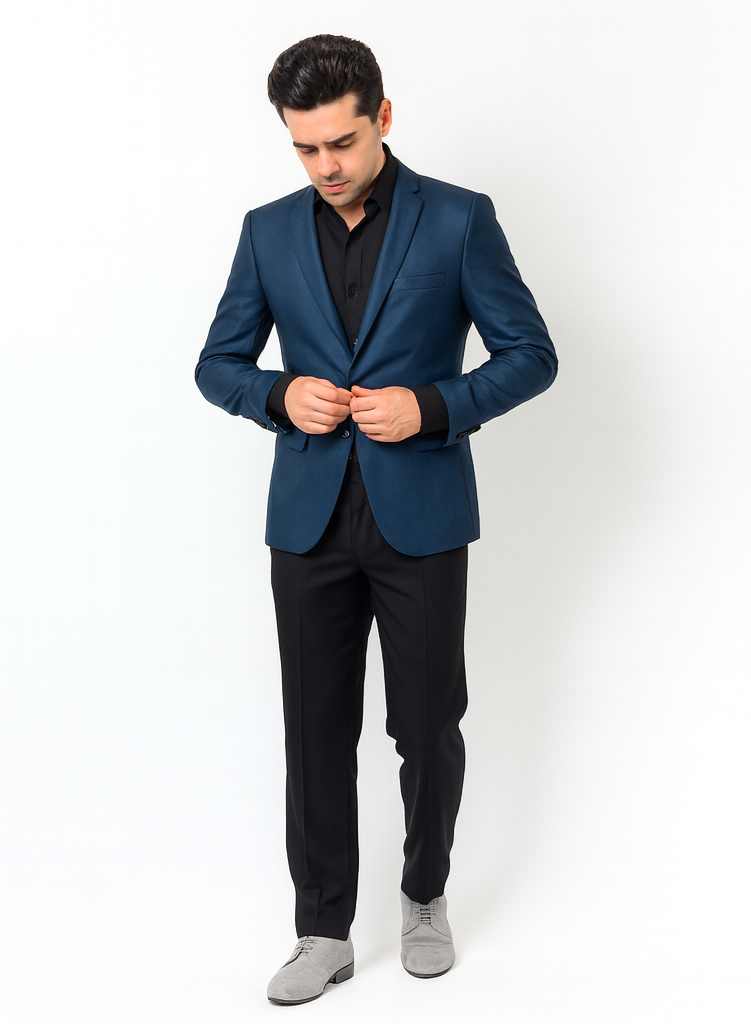Men's Stylish Sportcoat/ Blazer Cobalt ~Indigo ~ Bright Blue~Teal ~ indigo~Metallic Blue - Image 8