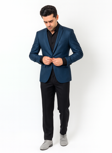 Men's Stylish Sportcoat/ Blazer Cobalt ~Indigo ~ Bright Blue~Teal ~ indigo~Metallic Blue