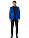 Mens Royal Blue Floral Tuxedo Suit Jacket with Black Shawl Lapel | Slim Fit Luxury Formal Blazer