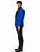 Mens Royal Blue Floral Tuxedo Suit Jacket with Black Shawl Lapel | Slim Fit Luxury Formal Blazer