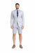 Men's Summer Business Suits With Shorts Pants Set (Sport Coat Looking) Light Gray