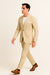 Tan Linen Suit For Summer - Collarless Blazer and Pants Collarless Lapel - No Lapel Casual!
