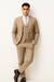 Men’s Tan Modern Fit 3-Piece Suit with Vest – Stylish Vested Formal Wear