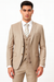 Men’s Tan Modern Fit 3-Piece Suit with Vest – Stylish Vested Formal Wear