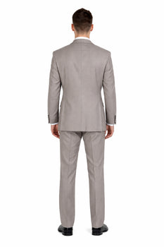 Tan ~ Beige Pinstripe 2 Button Suit Side Vented Suit Regular Modern Fit Suits Flat Front Pants