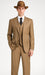 Mens Tan Pinstripe Zoot Suit – 1920s Gangster Vintage 3-Piece Suit with Wide-Leg Pants