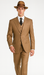 Mens Tan Pinstripe Zoot Suit – 1920s Gangster Vintage 3-Piece Suit with Wide-Leg Pants