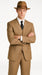 Mens Tan Pinstripe Zoot Suit – 1920s Gangster Vintage 3-Piece Suit with Wide-Leg Pants