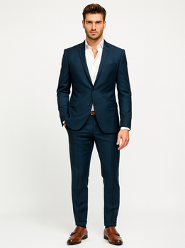 Men's Teal Blue Color Suits Side Vented