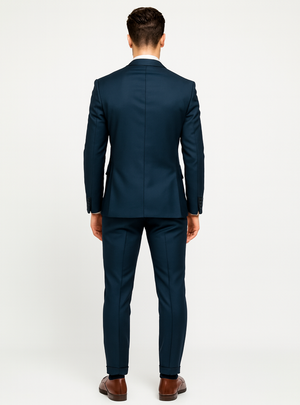 Men's Teal Blue Color Suits Side Vented - Image 2