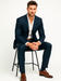 Men's Teal Blue Color Suits Side Vented