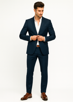 Men's Teal Blue Color Suits Side Vented - Image 8