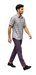 Mens Textured Plaid Walking Suit in Lavender/Off White by Dreams by Zacchi – 2 Piece Leisure Outfit with matching shirt and pant -$99
