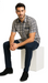 Mens Textured Plaid Walking Suit in Navy/white by Dreams by Zacchi – 2 Piece Leisure Outfit with Matching Shirt and Pants - $99