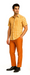 Mens Textured Plaid Walking Suit in Orange/Cream by Dreams by Zacchi – 2 Piece Leisure Outfit with matching shirt and pant -$99