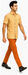 Mens Textured Plaid Walking Suit in Orange/Cream by Dreams by Zacchi – 2 Piece Leisure Outfit with matching shirt and pant -$99