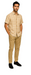 Mens Textured Plaid Walking Suit in tan/cream  by Dreams by Zacchi – 2 Piece Leisure Outfit with  matching shirt and pant -$99
