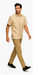 Mens Textured Plaid Walking Suit in tan/cream  by Dreams by Zacchi – 2 Piece Leisure Outfit with  matching shirt and pant -$99