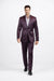 Men's Three Piece Shiny Burgundy ~ Maroon Suit Slim Fit Suit Men's Sharkskin Suit