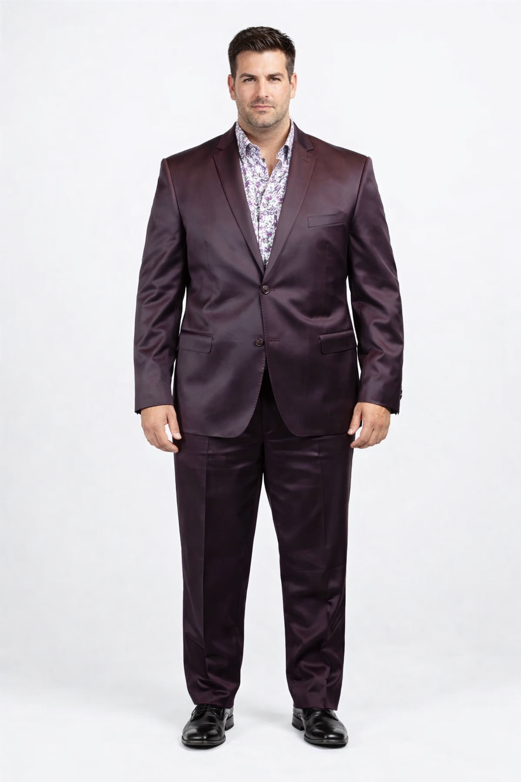 Men's Three Piece Shiny Burgundy ~ Maroon Suit Slim Fit Suit Men's Sharkskin Suit - Image 6