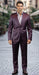Men's Three Piece Shiny Burgundy ~ Maroon Suit Slim Fit Suit Men's Sharkskin Suit